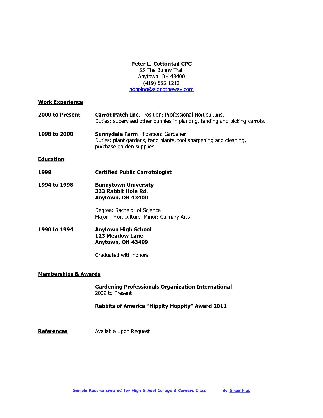 Resume Template for Highschool Graduate with No Work Experience Resume format for High School Students – Resume format High …