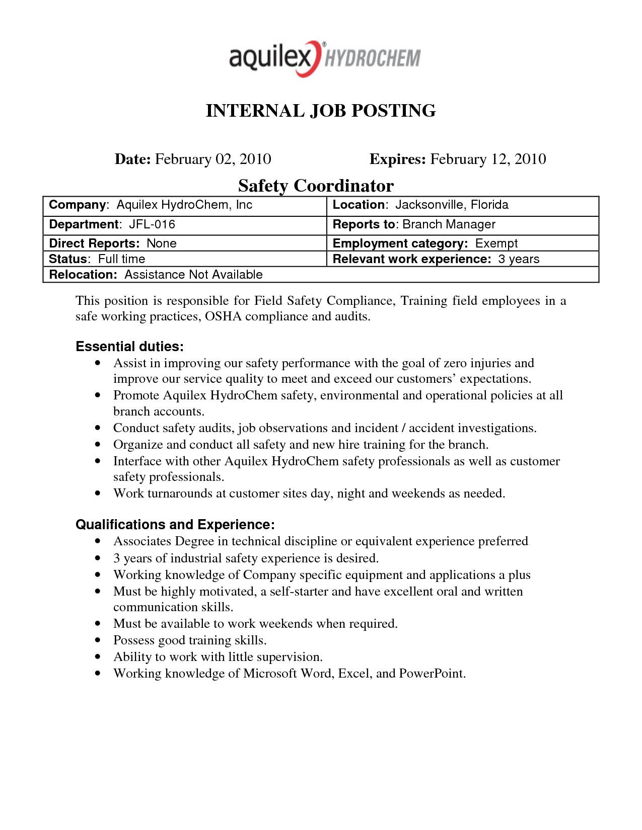 Resume Template for Internal Job Posting the Extraordinary Best Photos Of Internal Job Posting Template …