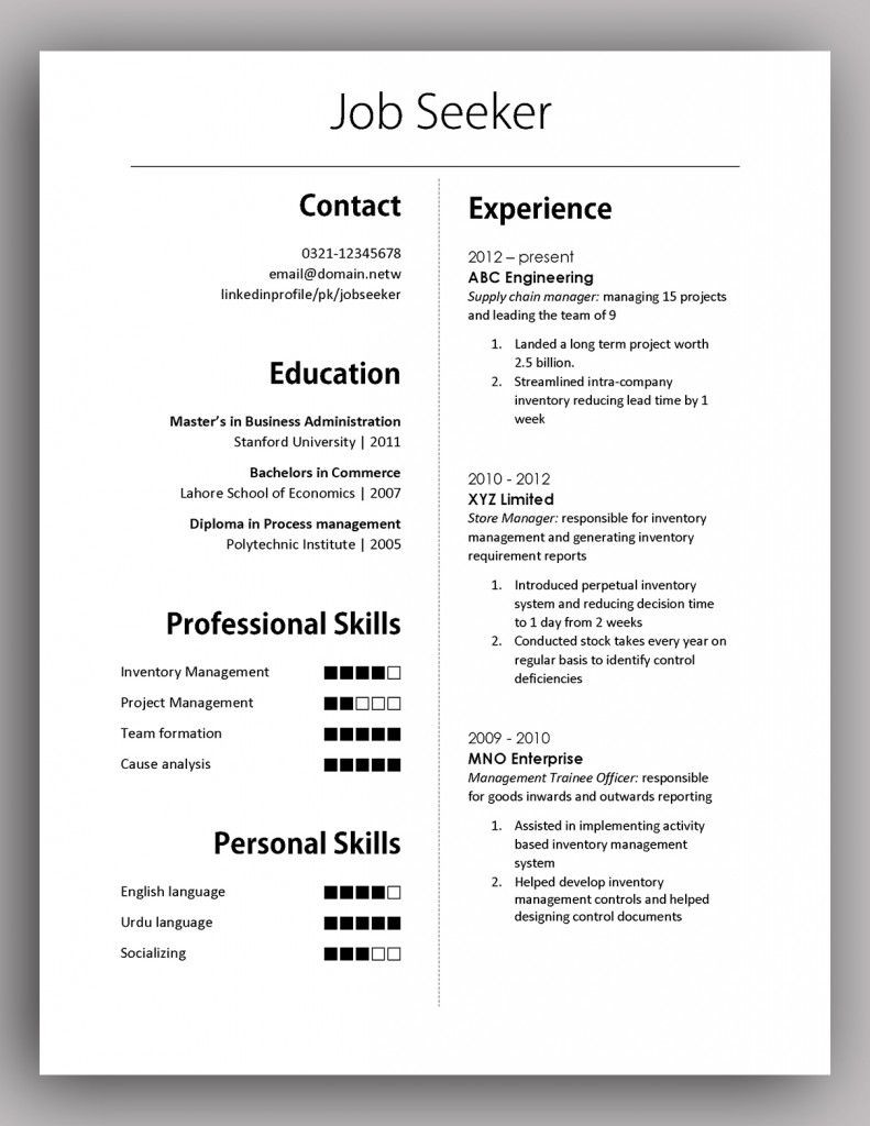 Resume Template for Long Term Employment Simple yet Elegant Cv Template to Get the Job Done – Free Download …