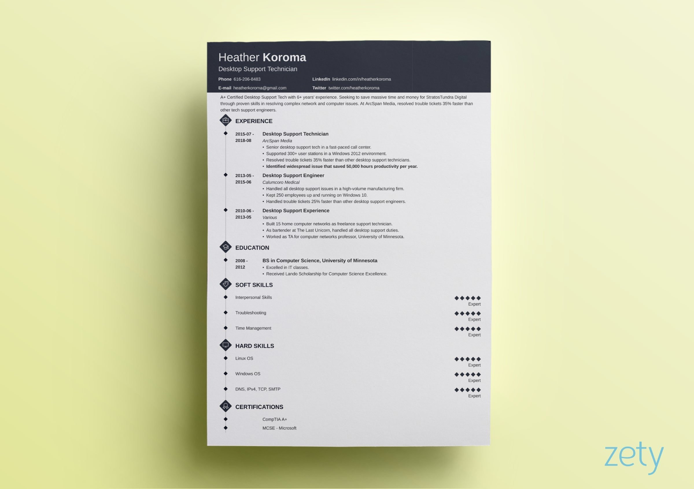 Resume Template for One Long Term Job 15 One Page Resume Templates [examples Of 1 Page format]