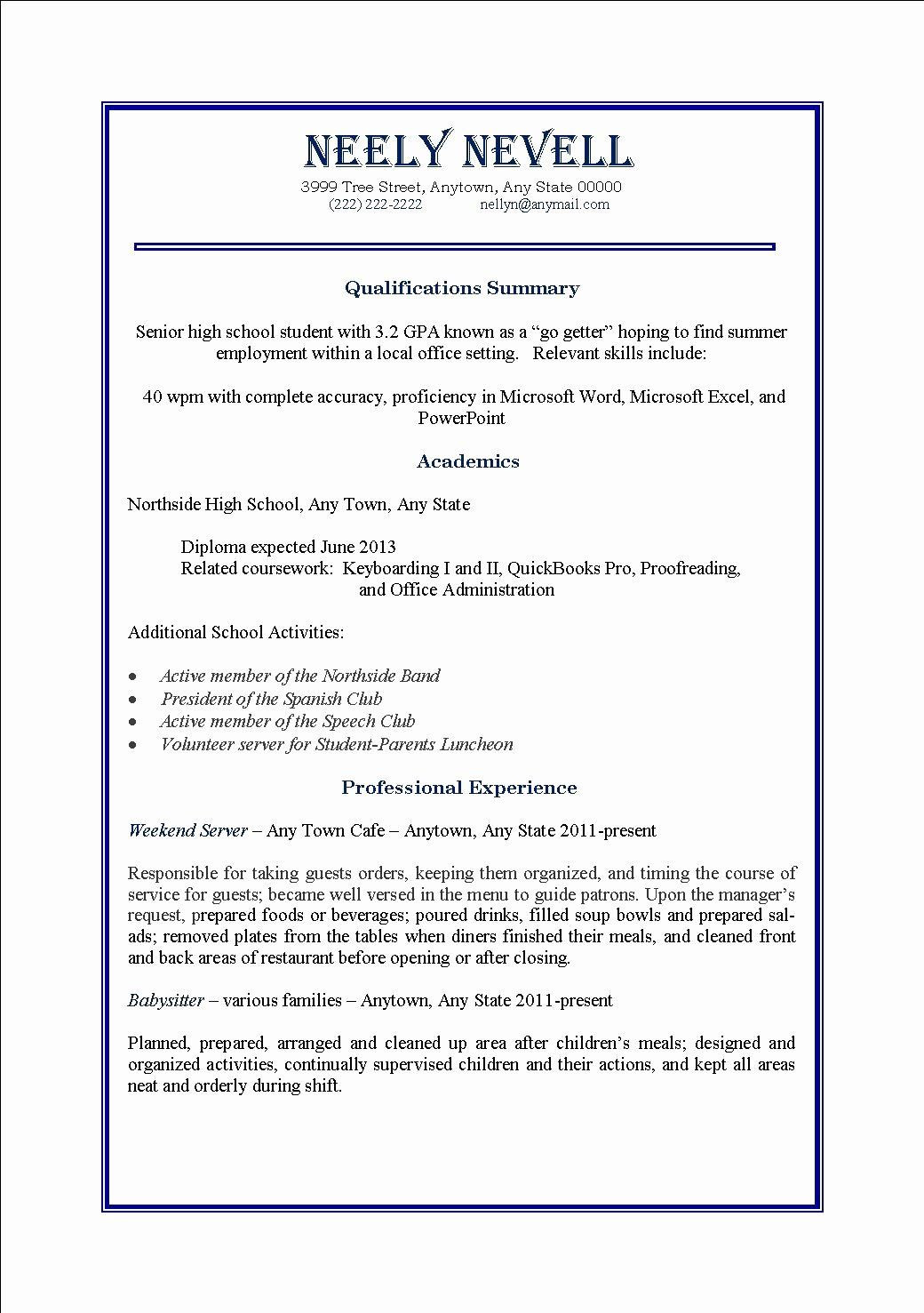 Resume Template for Part Time Student Part Time Job Resume Examples Elegant 10 Resume Samples for First …