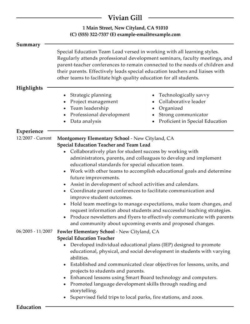 Resume Template for Team Lead Position Best Team Lead Resume Example From Professional Resume Writing Service