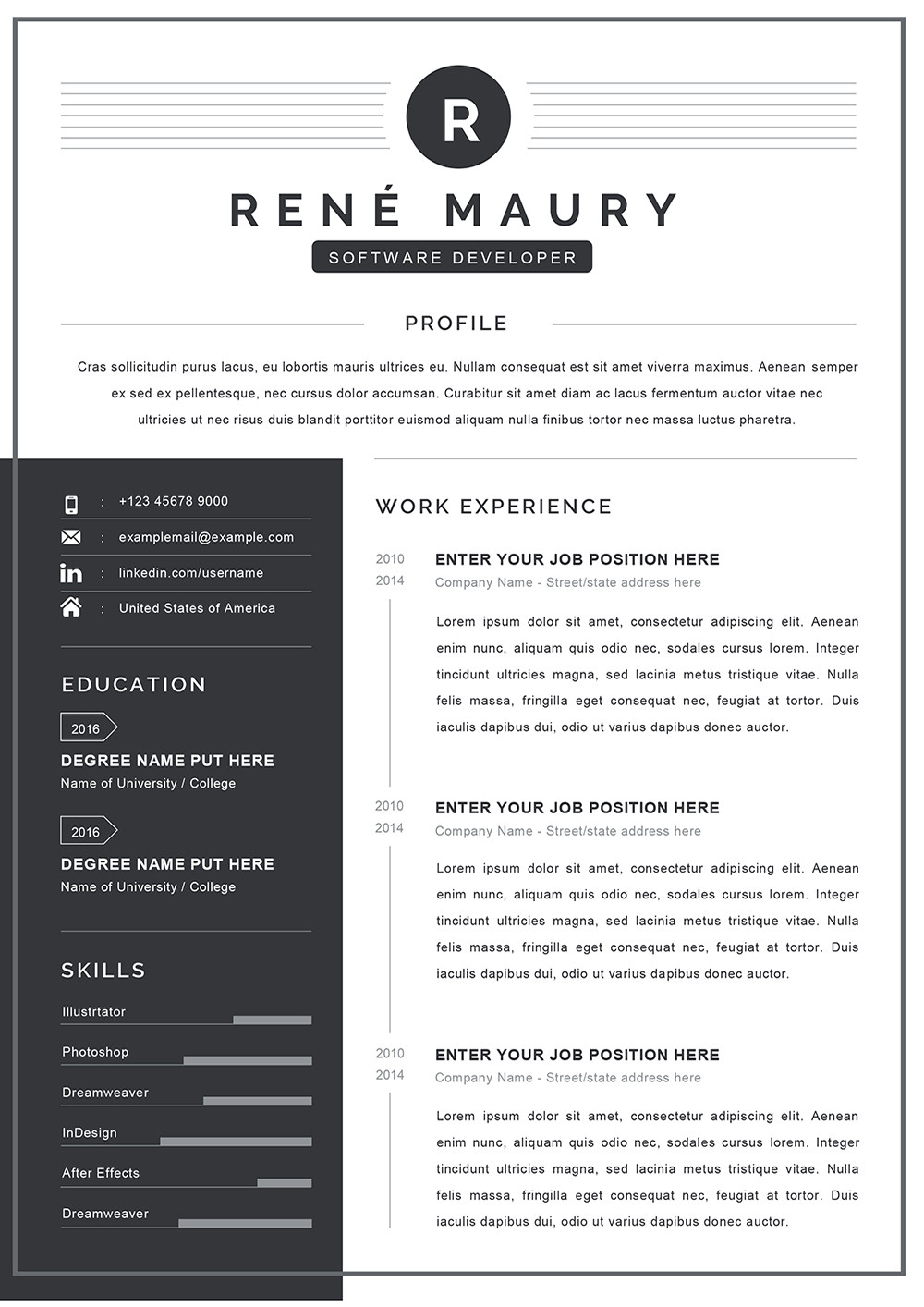 Resume Template Resume Template Resume Template Professional Resume Template for Microsoft Word