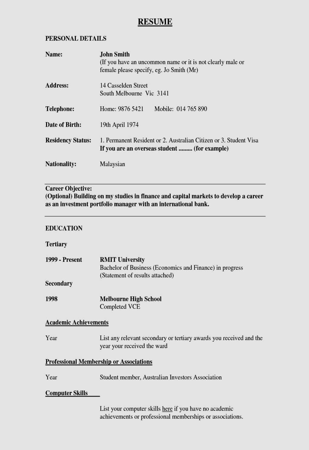Resume Template with Current and Permanent Address Resume Example for Server Fresh How to Make Resume Template …