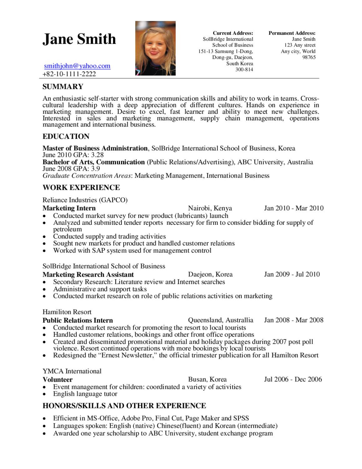 Resume Template with Current and Permanent Address Resume Template by sol Career – issuu