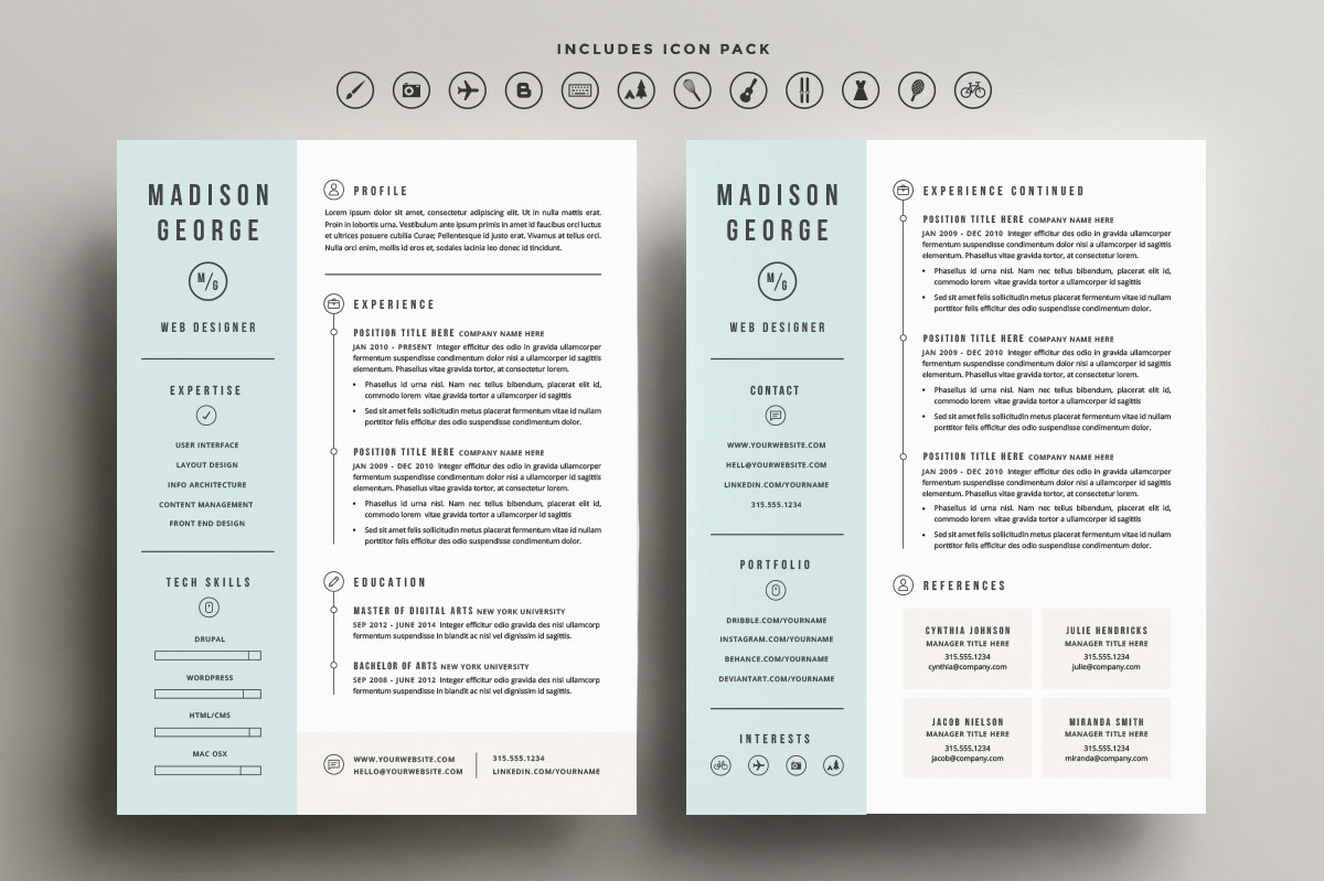 Resume Template with Quotes On Side Roundup: 5 Clean and Creative Resume Templates – Every-tuesday
