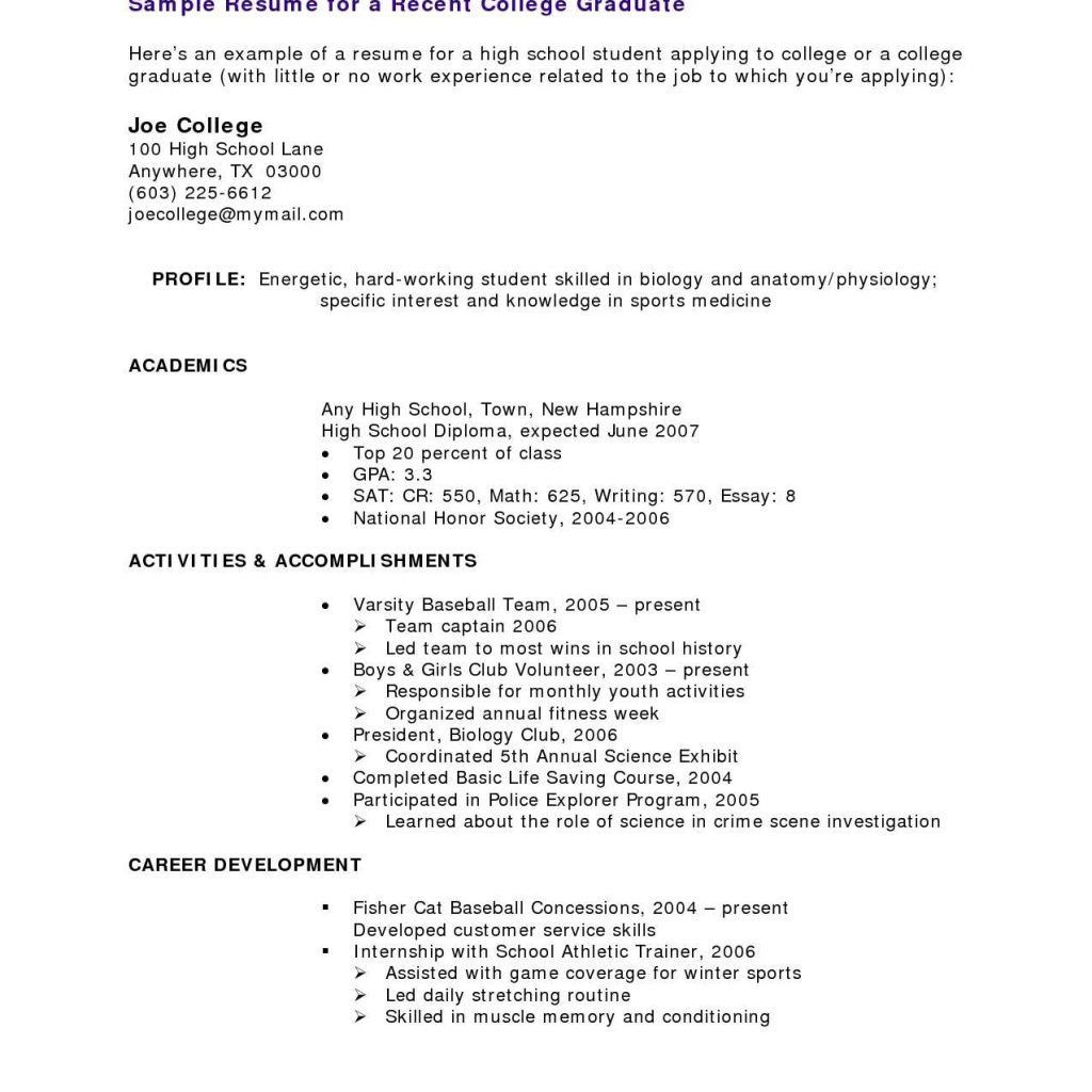 Resume Templates College Student No Job Experience Sample Student Resume with No Work Experience