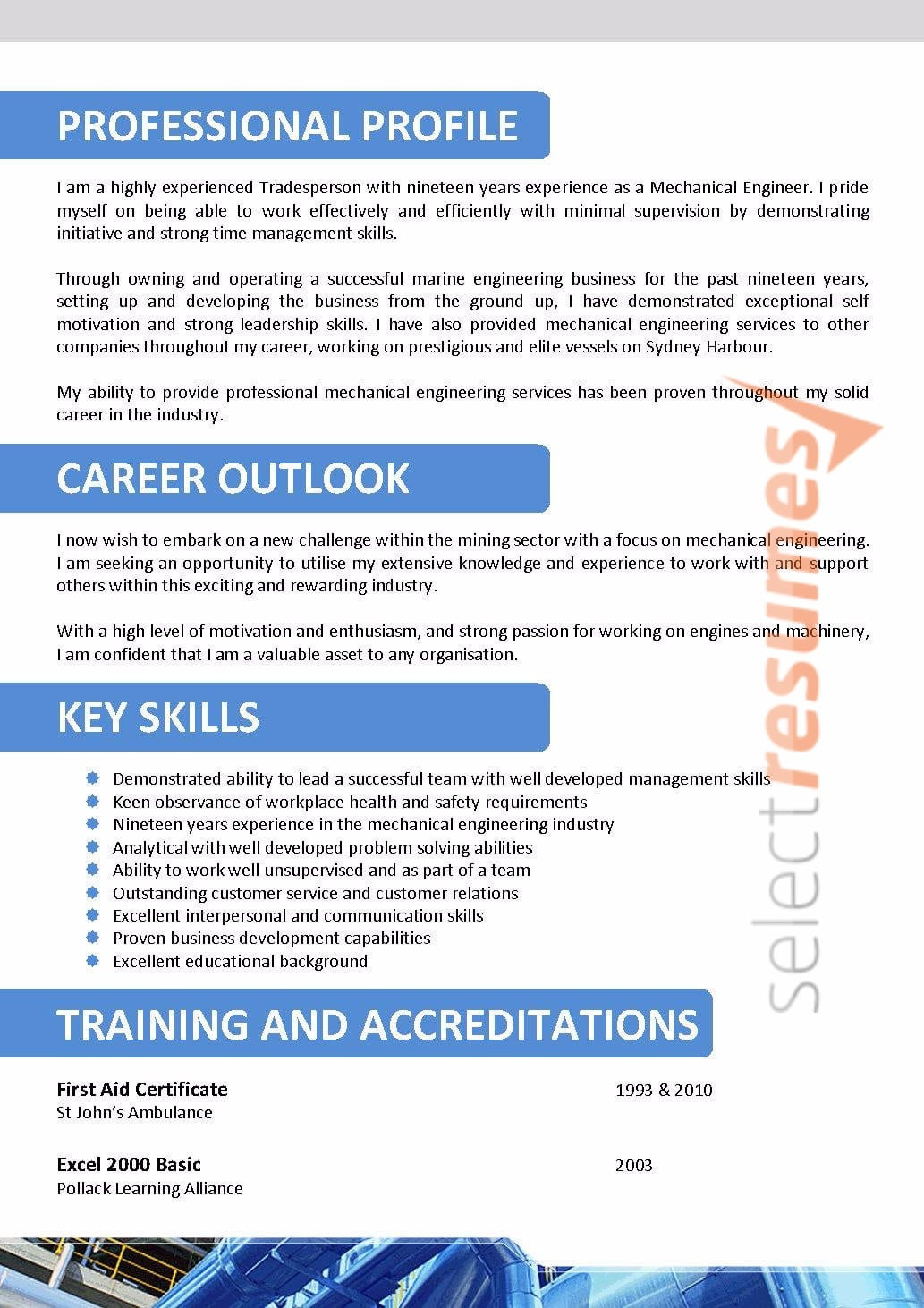 Resume Templates for Oil and Gas Industry Oil & Gas Design 063 – Select Resumes