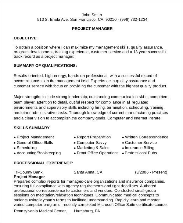 Sample Functional Resume for Project Manager 10 Functional Resume Templates Pdf Doc