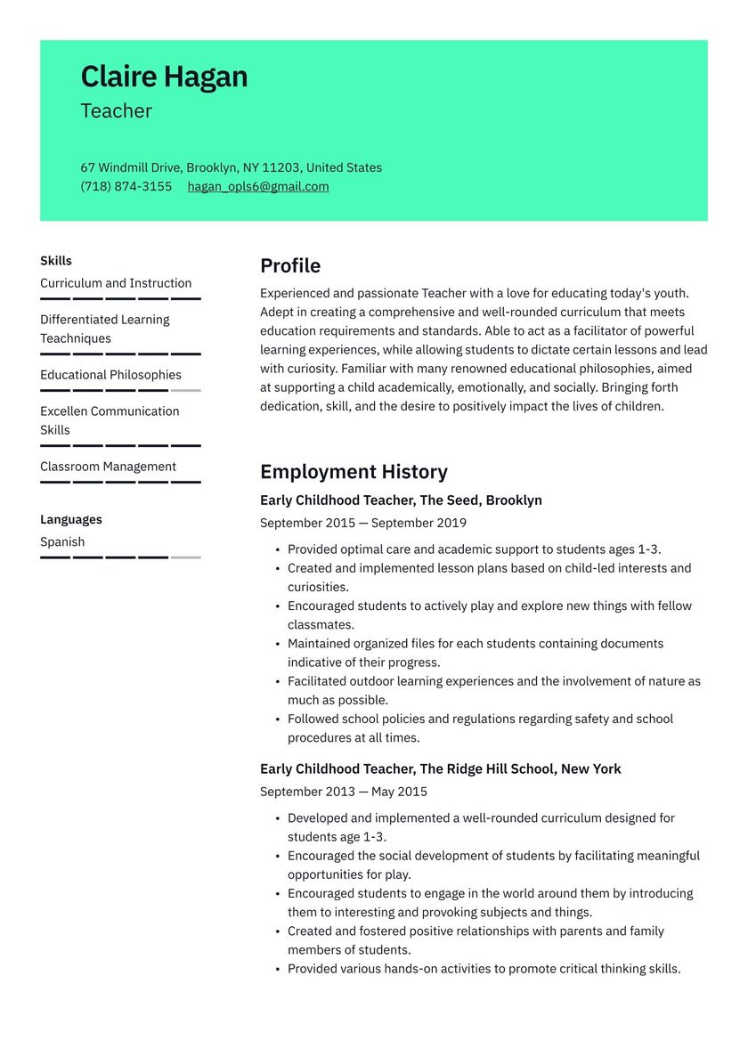 Sample Objectives In Resume for Online Teachers Teacher Resume Examples & Writing Tips 2021 (free Guide) Â· Resume.io