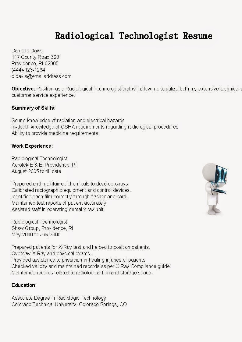 Sample Objectives In Resume for Radiologic Technologist Resume Cover Letter for Radiologic Technologist October 2021