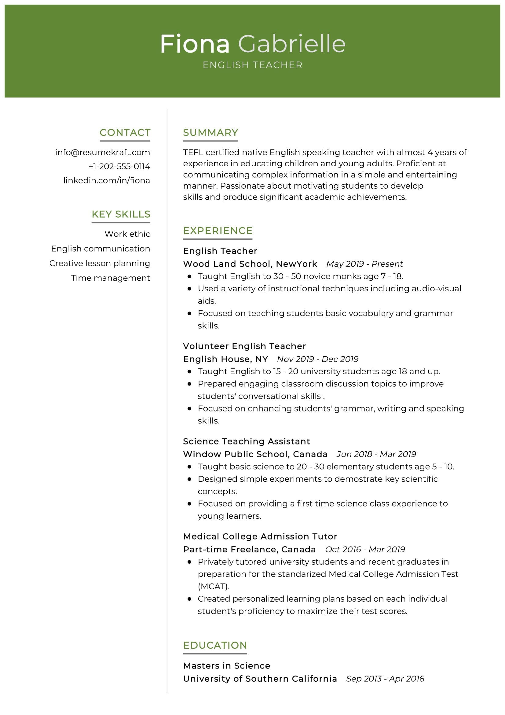 Sample Of Resume for Applying Teaching Job English Teacher Resume Sample 2021 Writing Tips – Resumekraft