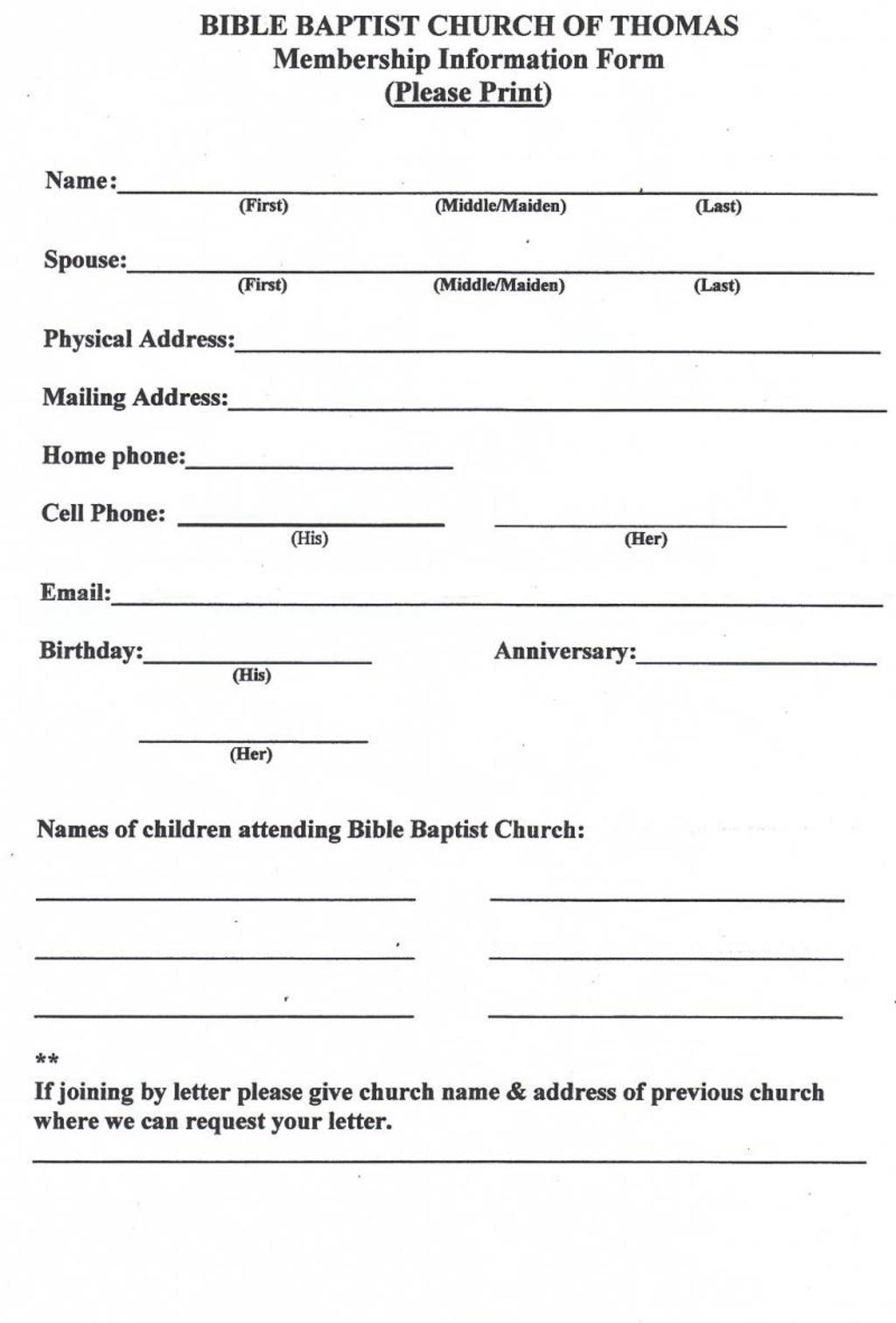Sample Resume Church Membership form Template Church Membership form Pdf – Free Download