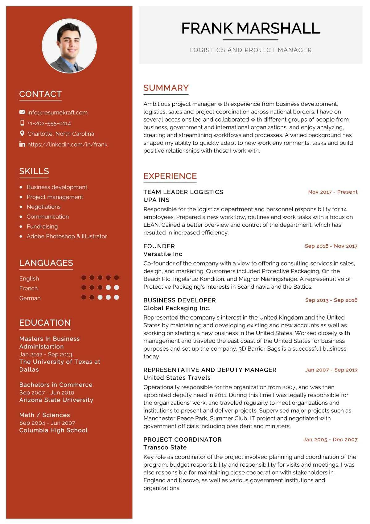 Sample Resume for Freight forwarding Sales Manager Logistics Manager Resume Sample 2021 Writing Tips – Resumekraft