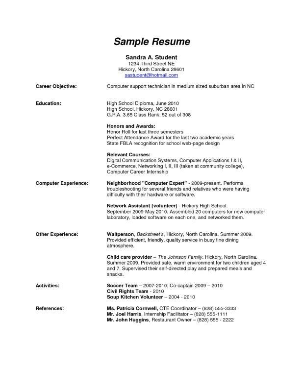 Sample Resume for High School Graduate In the Philippines High School Resume Examples