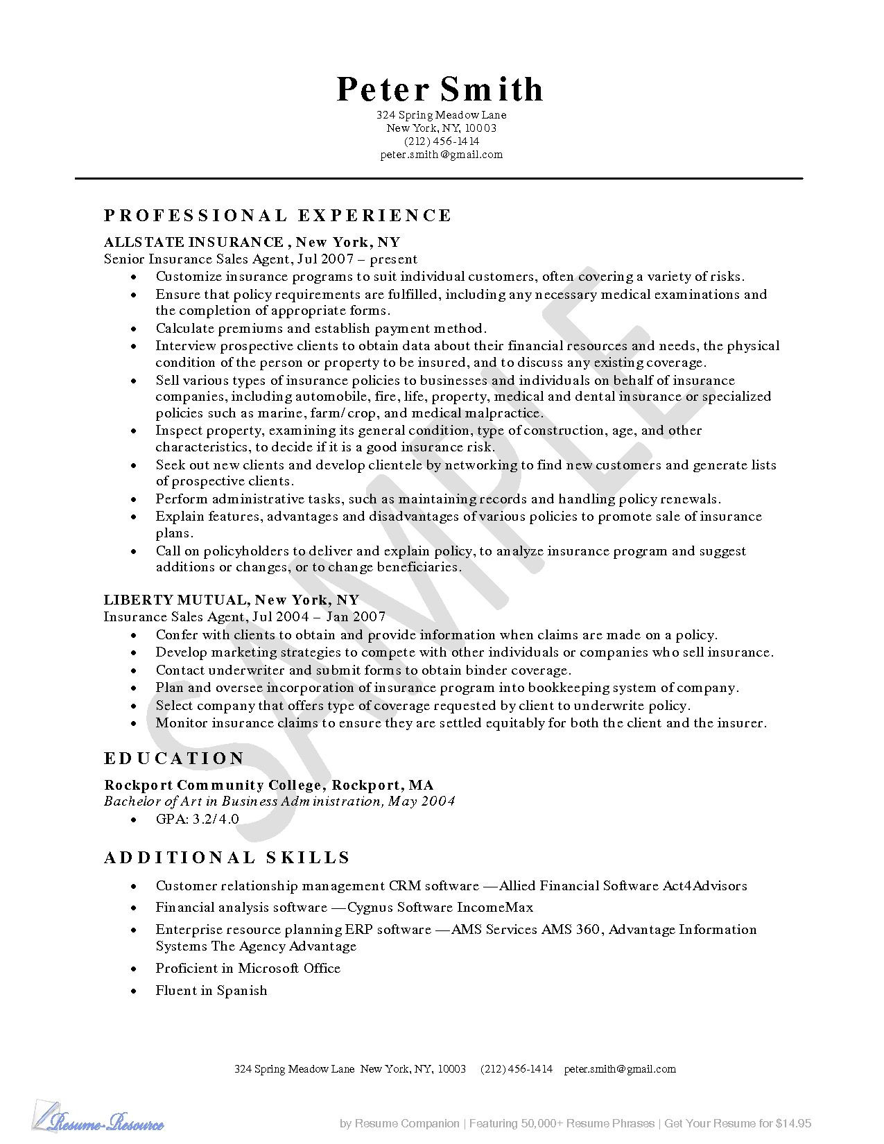 Sample Resume for Insurance Sales Manager Ams Health Insurance Resume Examples, Sales Resume, Sales Resume …
