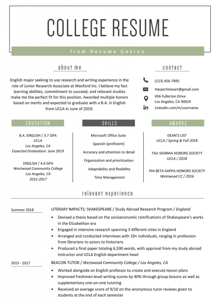 Sample Resume for On Campus Jobs In Usa College Student Resume for Part Time Job Fotolip