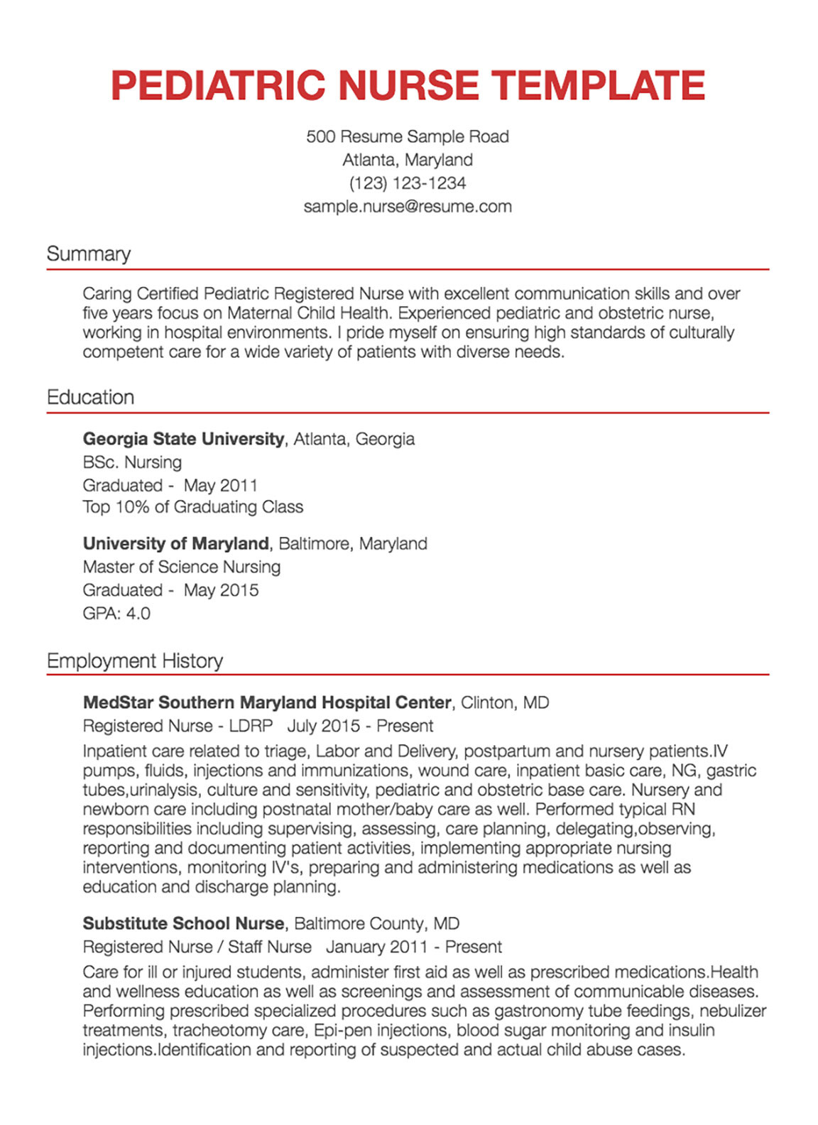 Sample Resume for Registered Nurse Position Registered Nurse Cv Sample October 2021