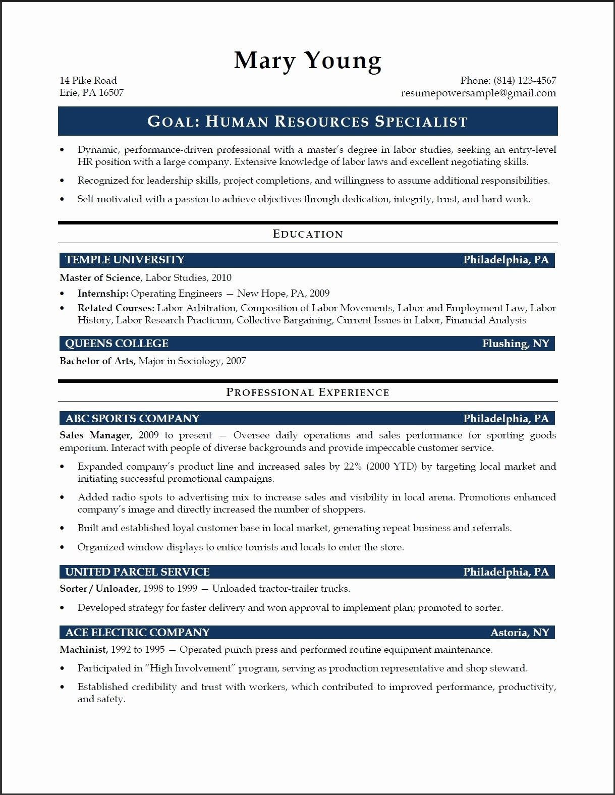 Sample Resume Objectives for Human Resources 65 New Photos Of Human Resources Representative Resume Examples …