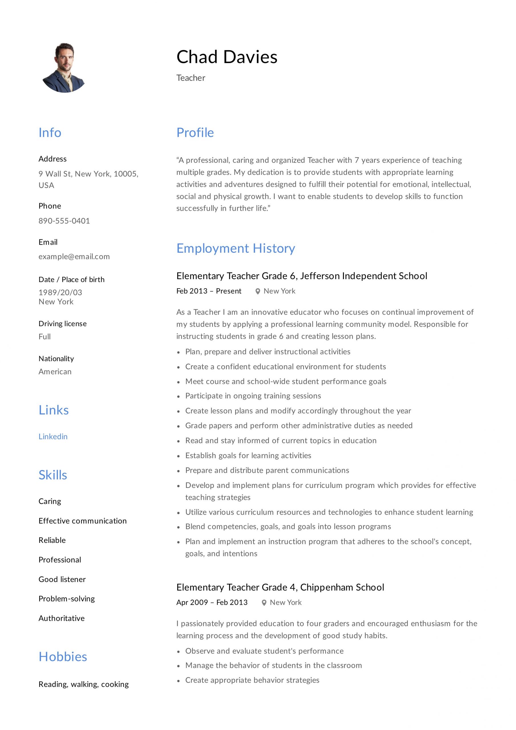 Teacher Resume Samples for New Teachers Teacher Resume & Writing Guide 12 Samples Pdf