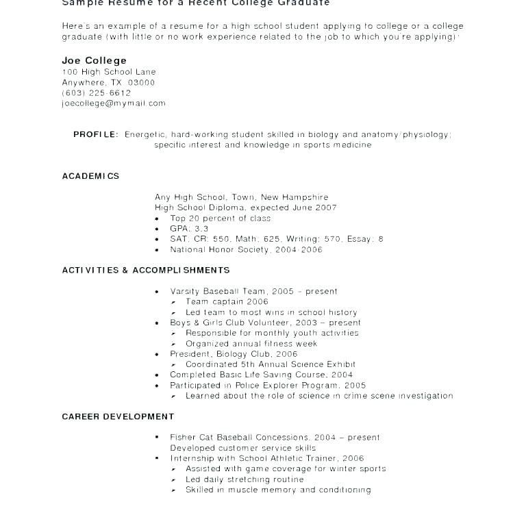 Teenager Resume Sample No Work Experience Resume Examples for College Students with Little Work