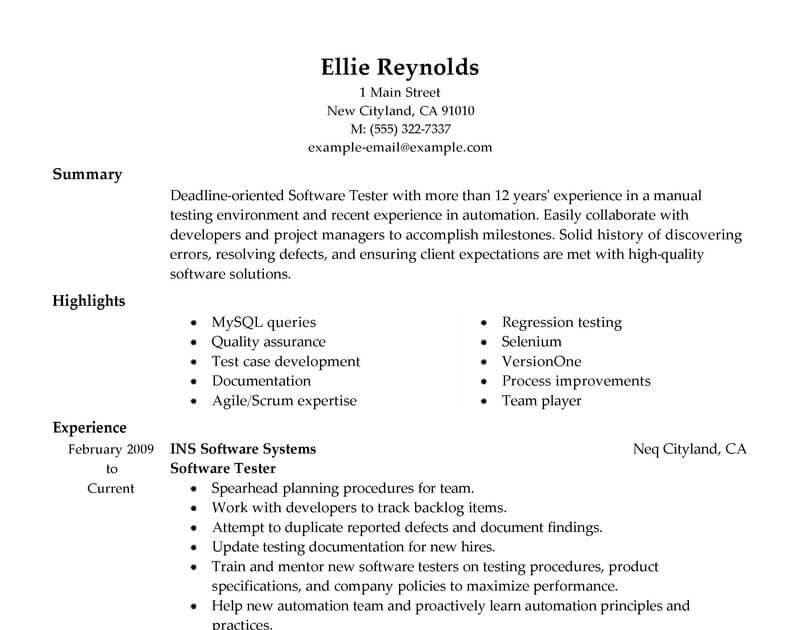 Testing Resume Sample for 1 Year Experience software Testing Resume for 1 Year Experience Best