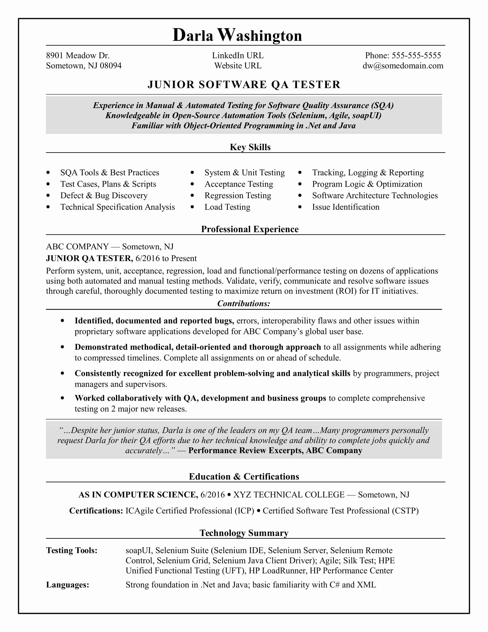 Testing Resume Sample for 5 Years Experience √ 20 Qa Tester Resume with 5 Years Experience
