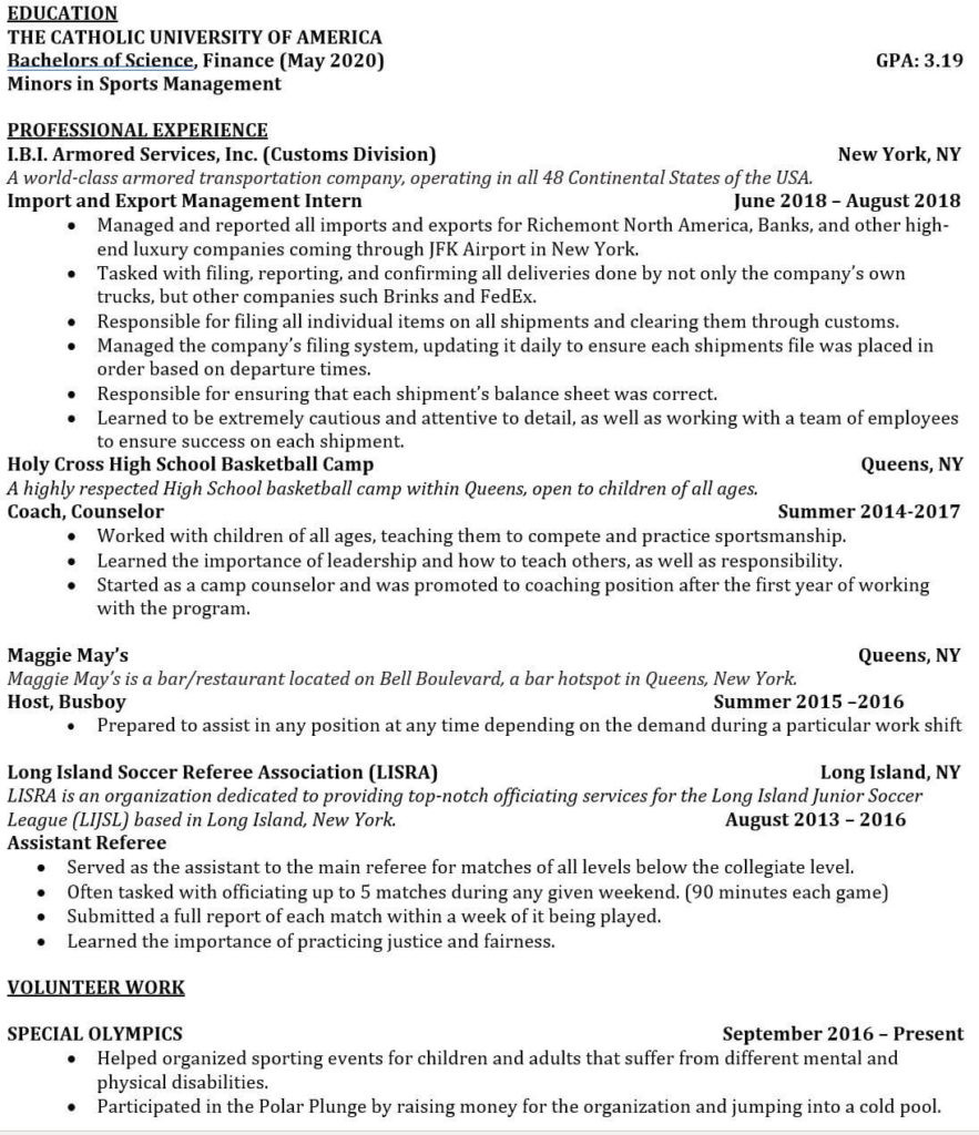 University Student Investment Banking Resume Template 3 Tricks to Hack Your Investment Banking Resume (with No Experience)