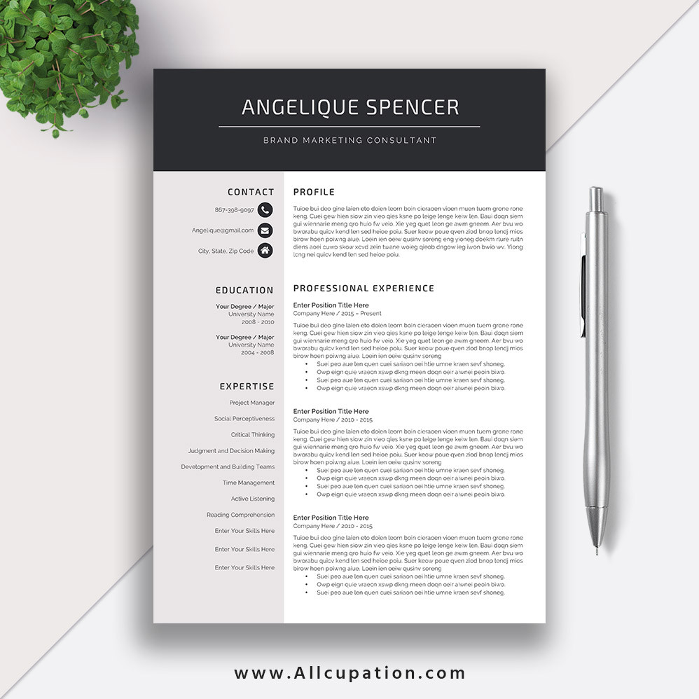 Best Template to Use for Resume Simple Resume Template, Modern Curriculum Vitae Template, Cv …