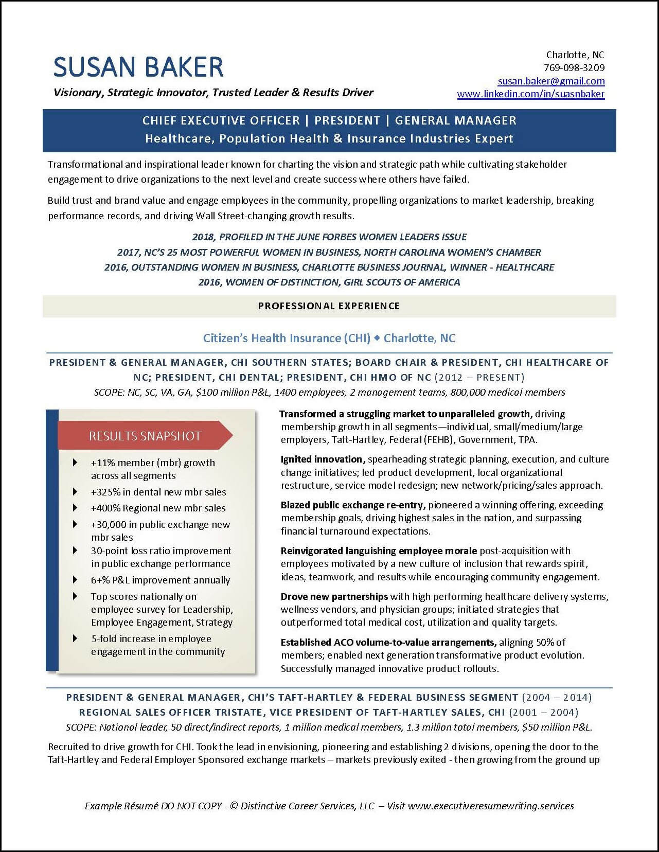 Chamber Of Commerce Executive Director Resume Sample Example Executive Resumes & Other Career Marketing Documents