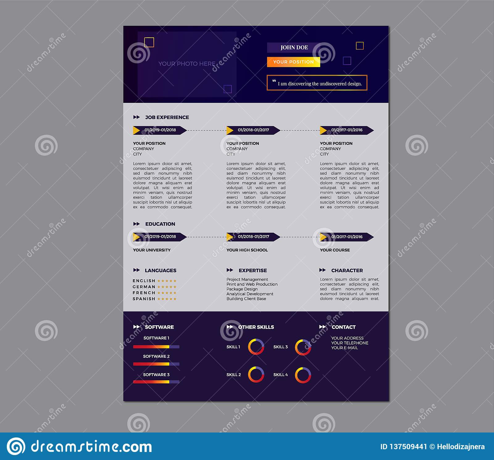 Creative Resume Templates for Graphic Designer Free Download Creative Resume Template Design/colorful Resume Template Stock …