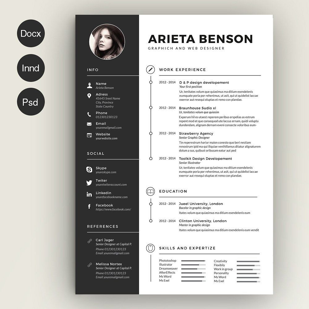 Creative Resume Templates for Graphic Designers Clean Cv-resume Resume Design Template, Graphic Design Resume …