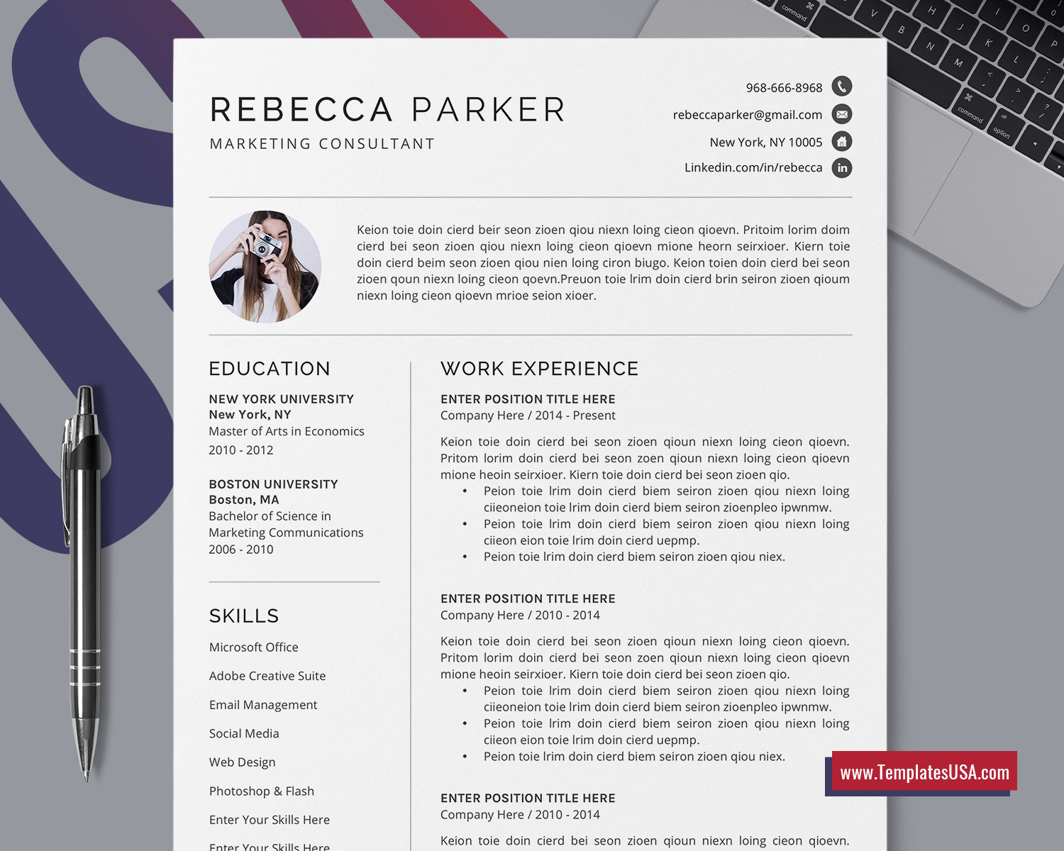 Download Curriculum Vitae Cv Resume Templates Minimalist Cv Template for Word, Simple Cv format, Curriculum Vitae, Cover Letter, Clean Resume, Professional Resume Design, Modern Resume, Creative …