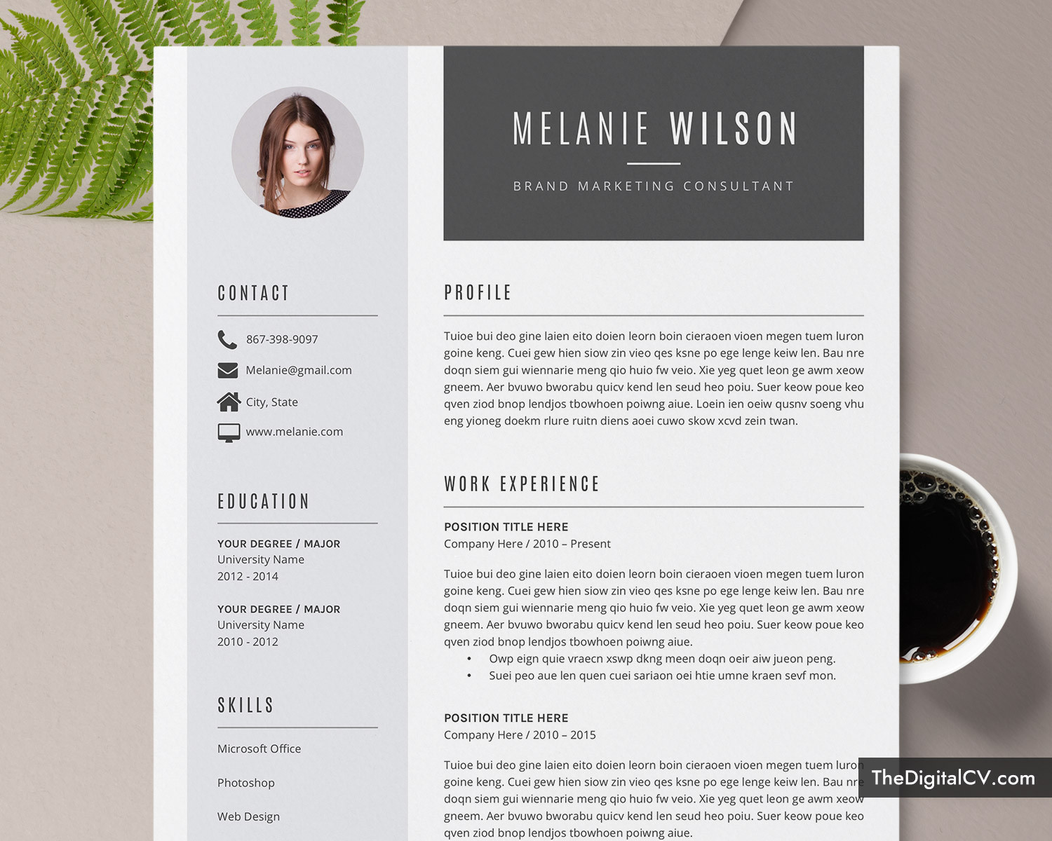 Download Curriculum Vitae Cv Resume Templates Modern Cv Template for Microsoft Word, Professional Curriculum Vitae Template, 1, 2, 3 Page Resume Template, Simple and Creative Resume Template …