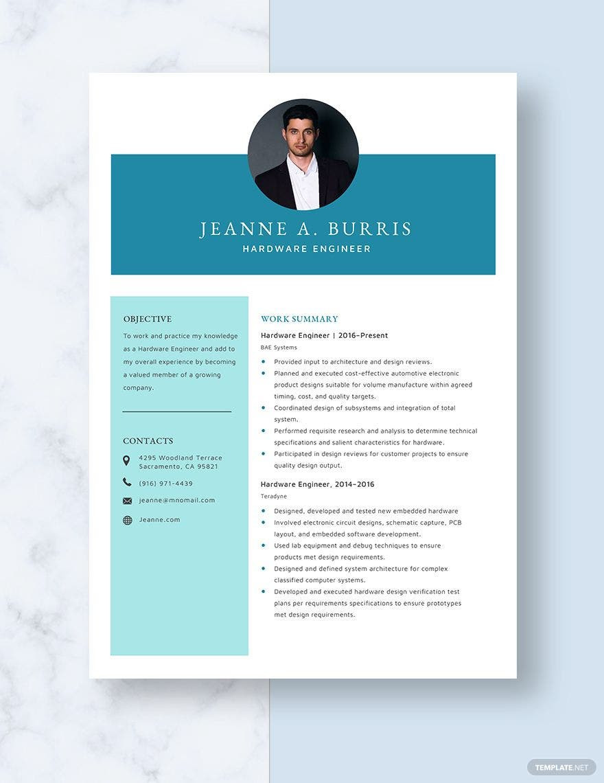 Electronics Hardware Testing Engineer Resume Sample Hardware Engineer Resume Template – Word, Apple Pages Template.net