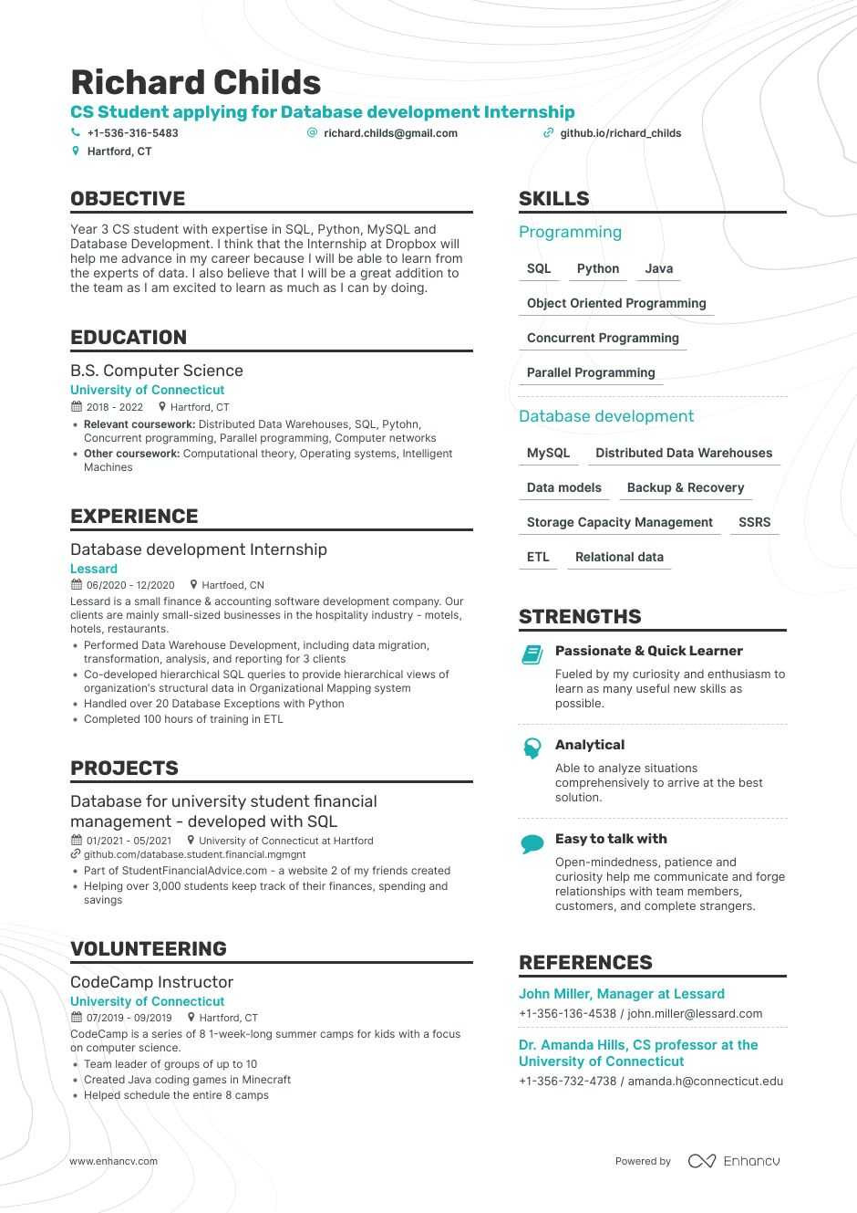 Entry Level Computer Science Resume Template Computer Science Resume Examples & Guide for 2021