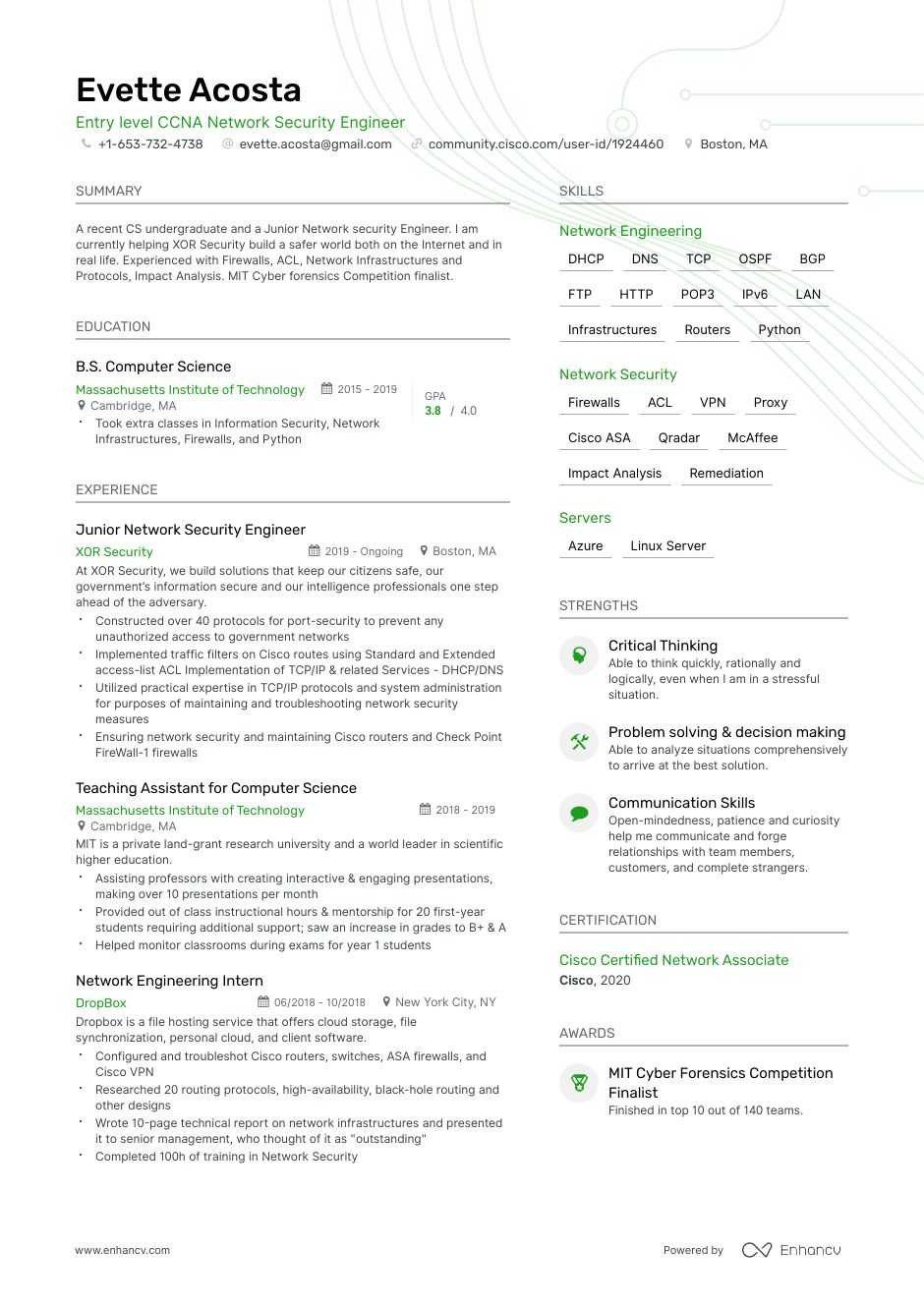 Entry Level Computer Science Resume Template Computer Science Resume Examples & Guide for 2021