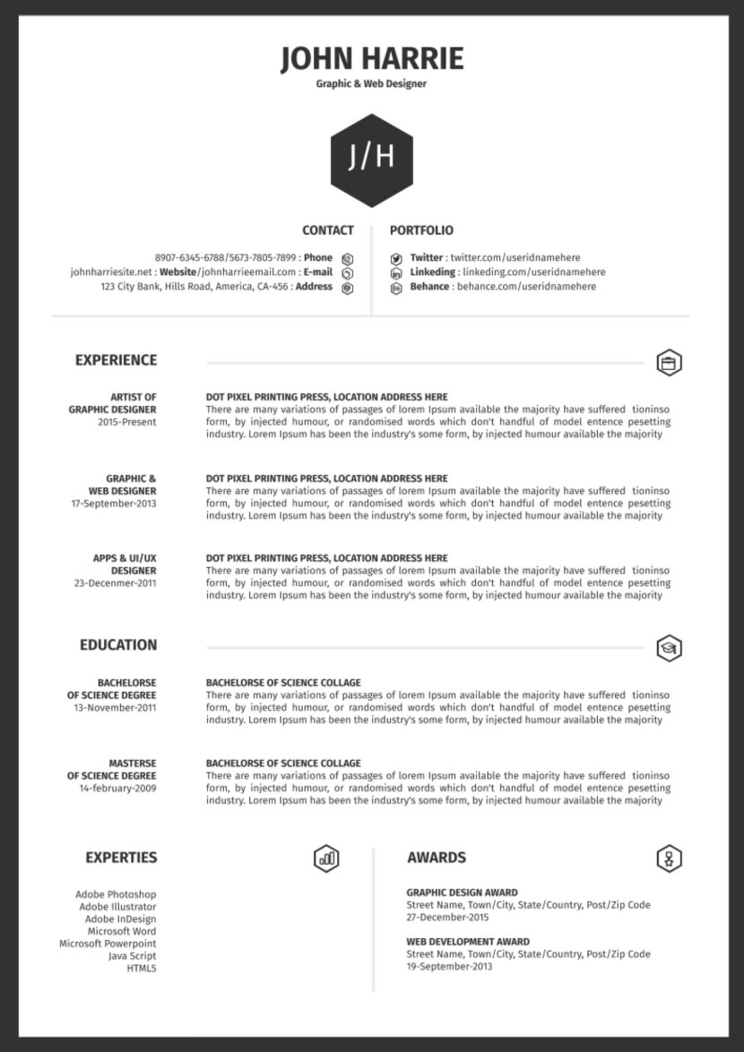 Entry Level Resume Template Free Download Free One-page Resume Templates [free Download]