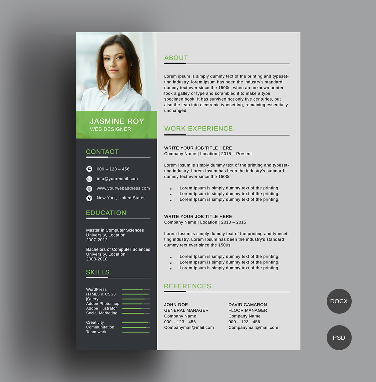 Free Download Resume Template with Picture Free Clean Cv/resume Template On Behance
