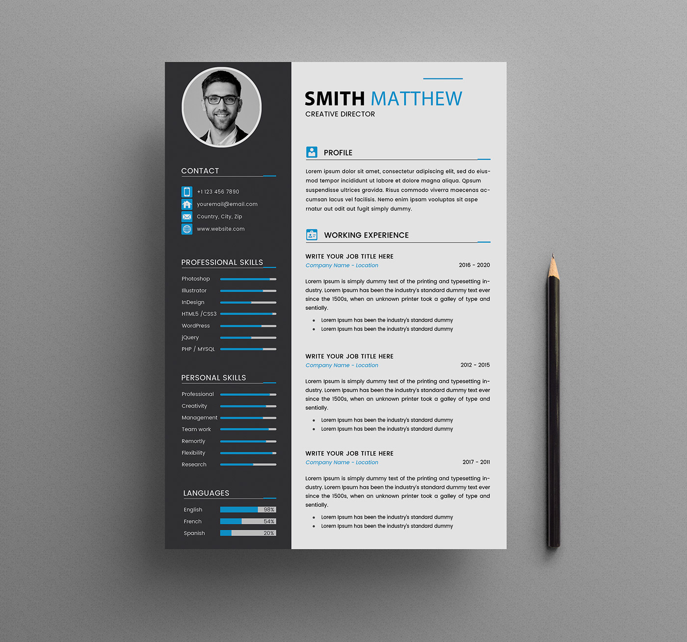 Free Download Resume Templates with Photo Cv Resume Templates – Free Download On Behance