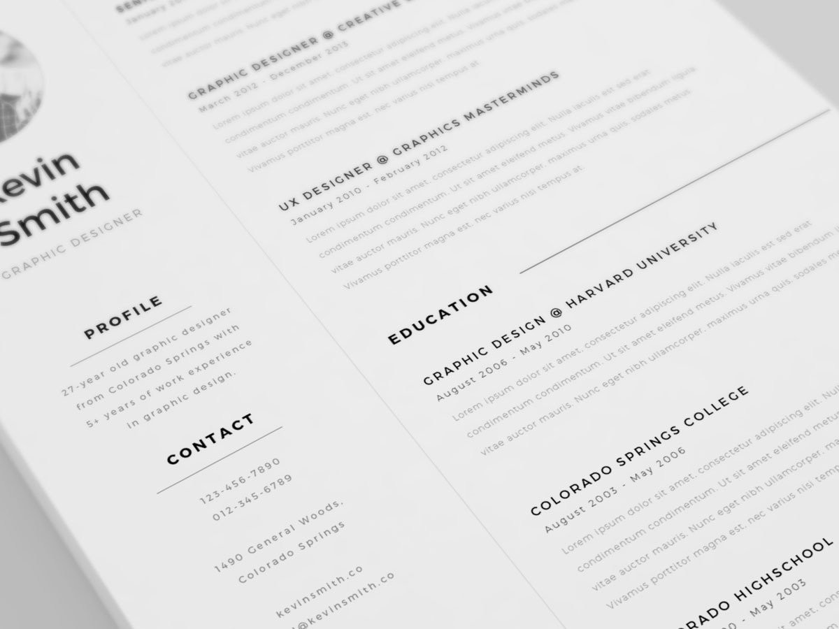 Free Minimalistic and Clean Resume Template Free Clean and Minimal Resume Template – Creativebooster
