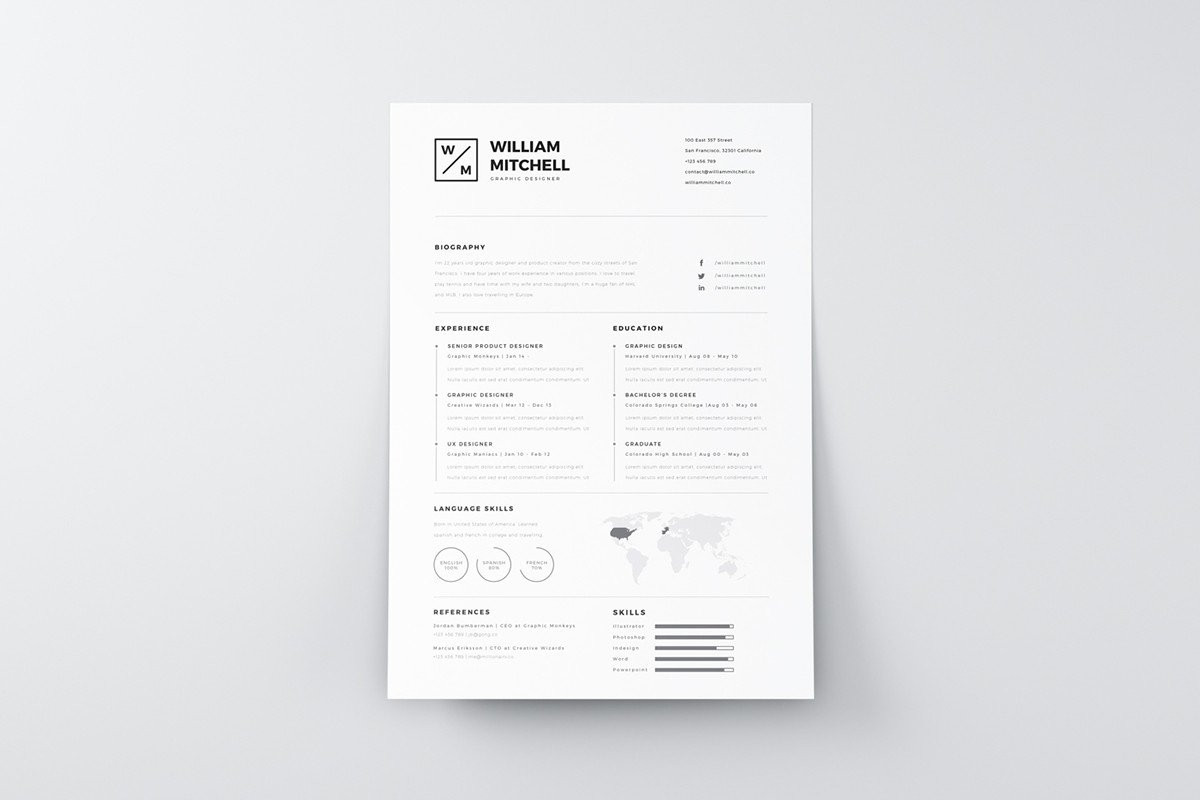 Free Minimalistic and Clean Resume Template Free Minimalistic and Clean Resume Template – Creativebooster