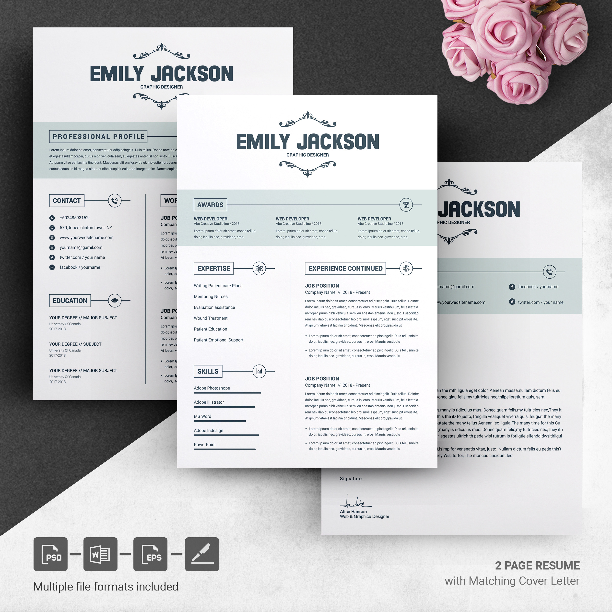 Free Online Resume and Cover Letter Templates Cv Template with Cover Letter â Free Resumes, Templates Pixelify.net