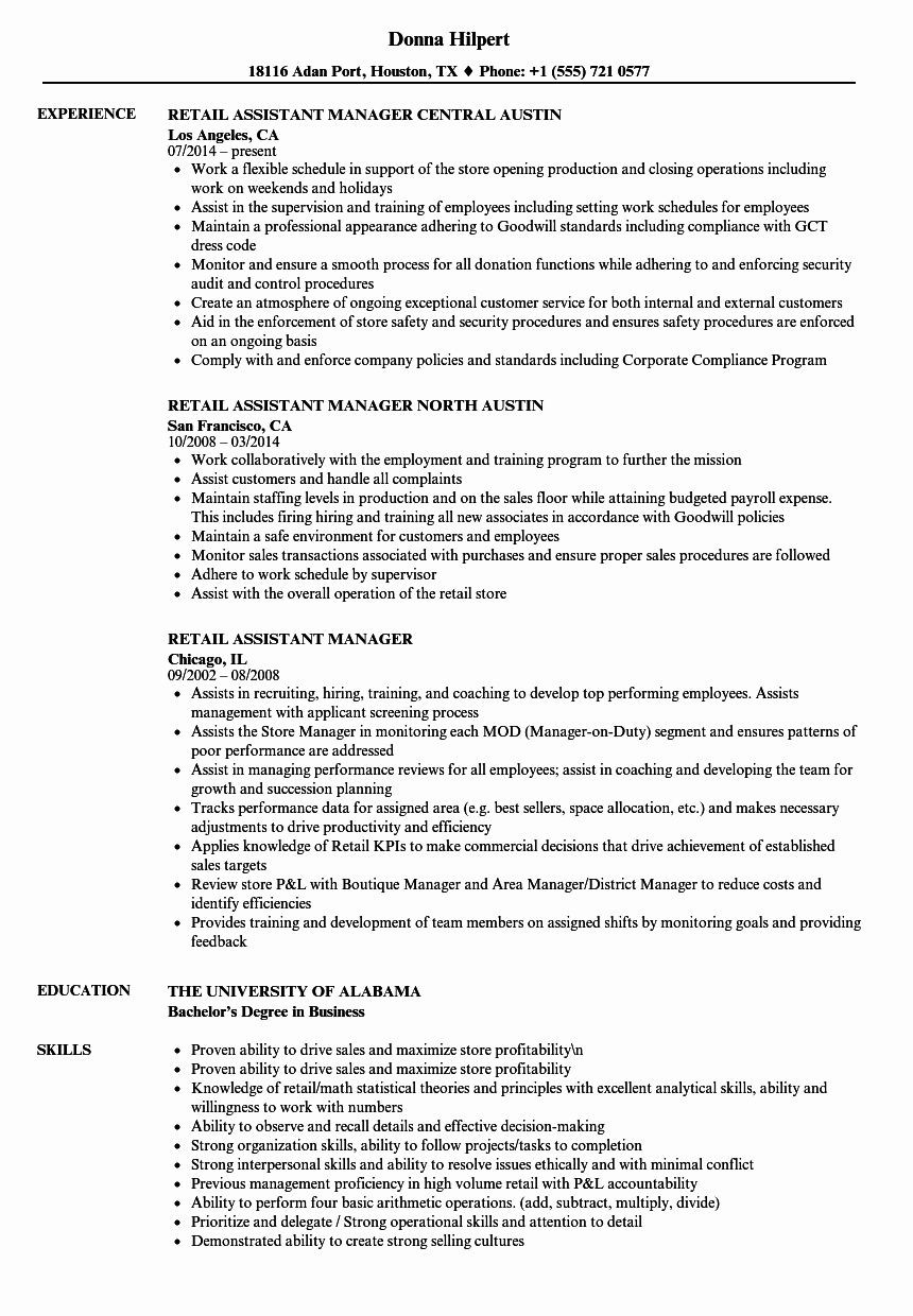 High End Retail assistant Manager Resume Sample 40 Retail Store Manager Resumes In 2020 Manager Resume