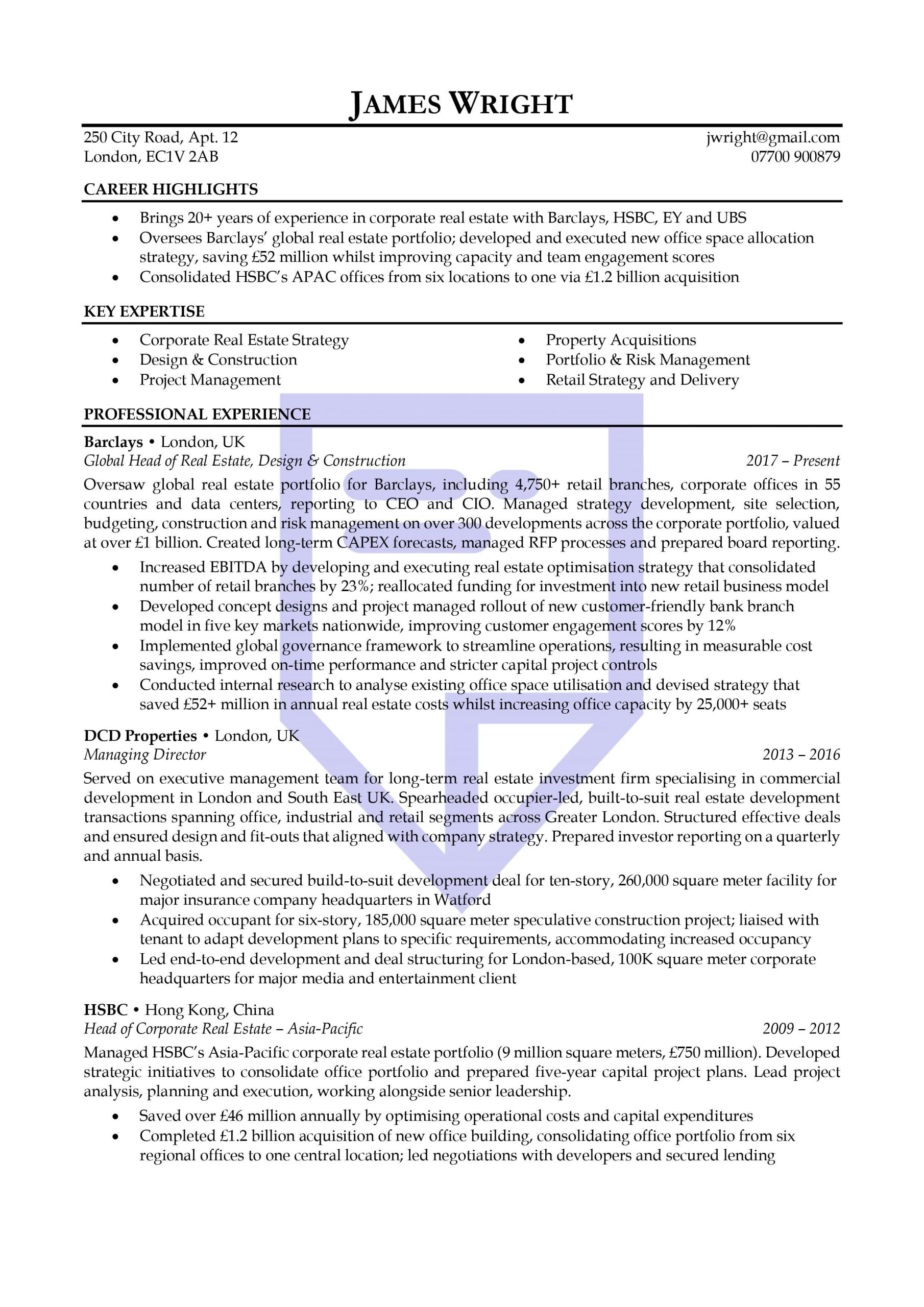 Real Estate Portfolio Manager Resume Sample High-impact Real Estate Executive Cv Example â Cv Pilots