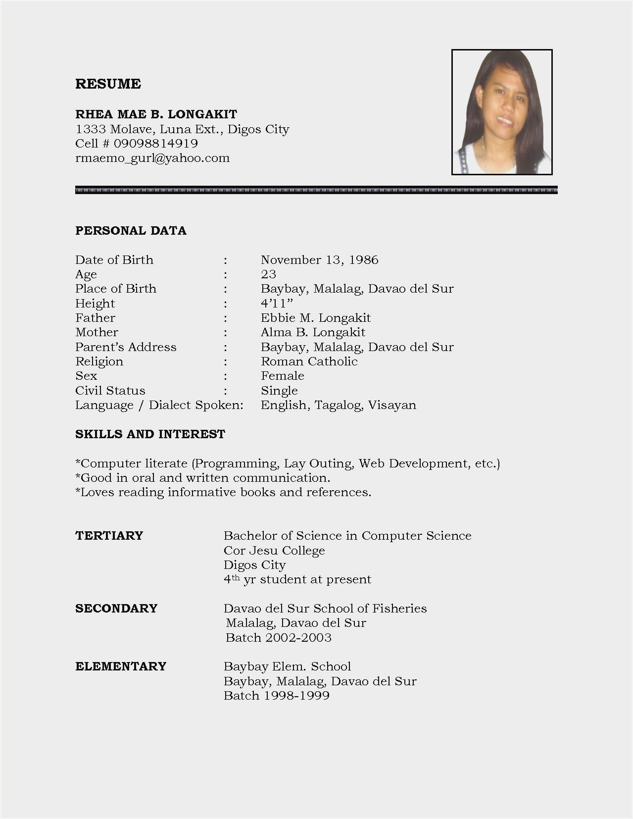Resume Samples for College Students In India Simple Indian Resume format Download