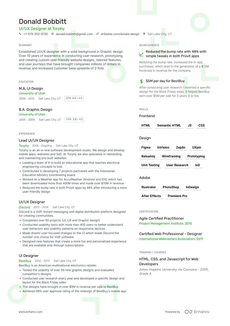 Resume Samples From Ui Designers Portland Ux Designer Resume Examples & Guide for 2022 (layout, Skills …