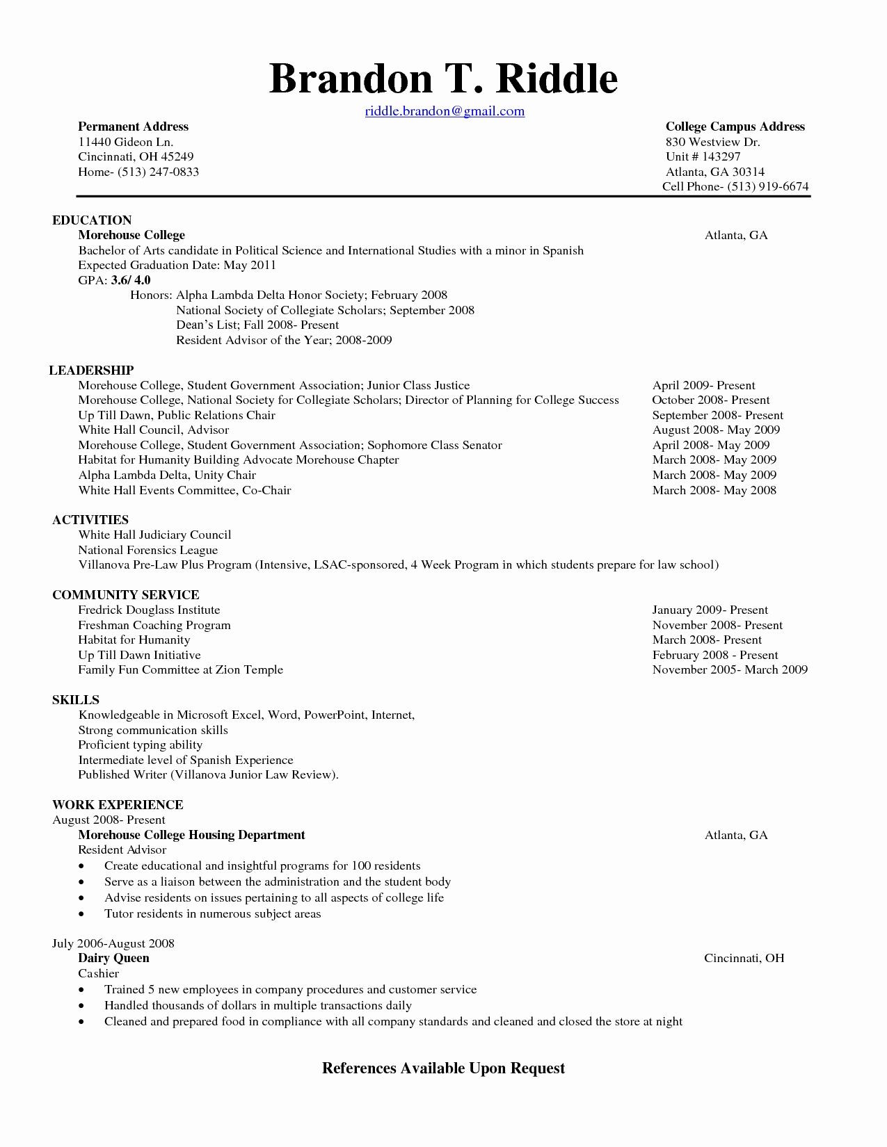 Resume Template for Freshman College Student Resume format Employers Prefer – Resume Templates Student Resume …