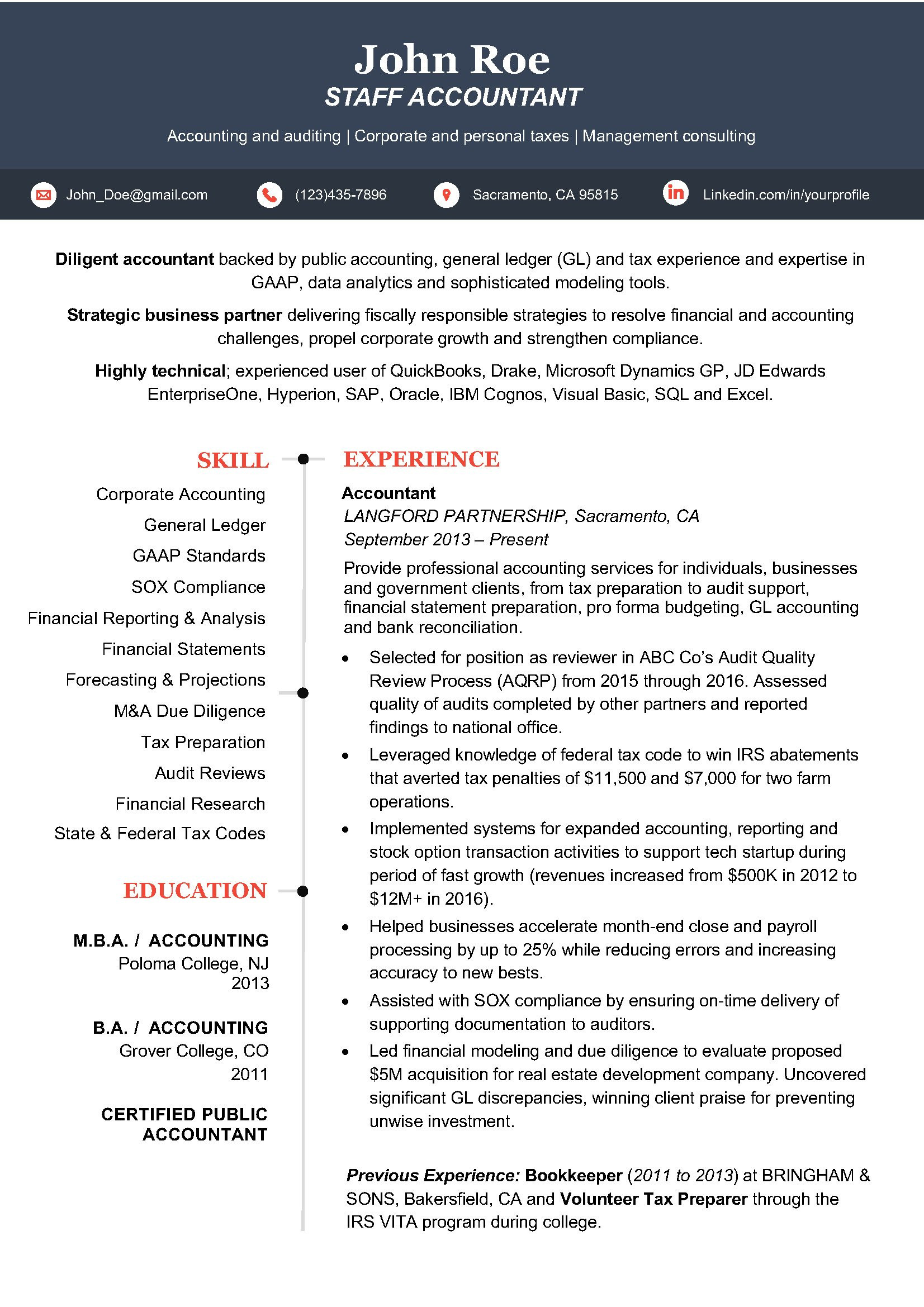 Resume Templates for Accounting and Finance Accountant Resume Template Brand New Resume