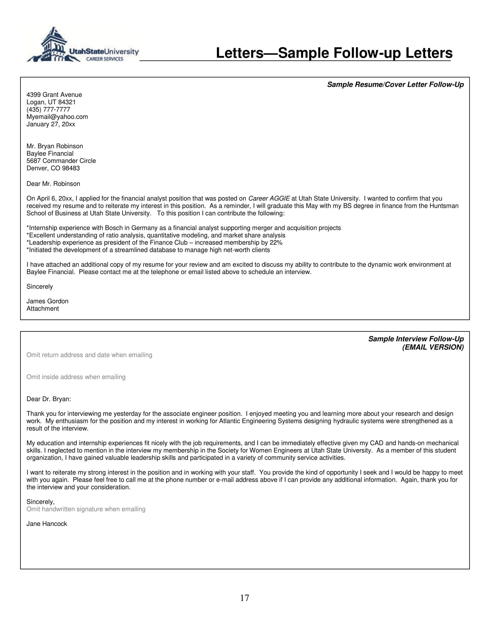 Sample Of Follow Up Email for Resume Follow-up Letters – 24lancarrezekiq Examples, format, Sample Examples
